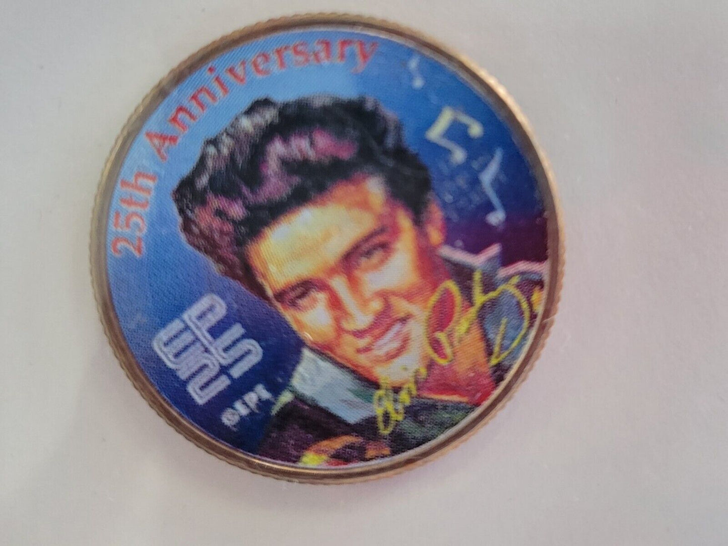 2002 Elvis Presley Colorized 25th Anniversary TN State Quarter, Morgan Mint COA