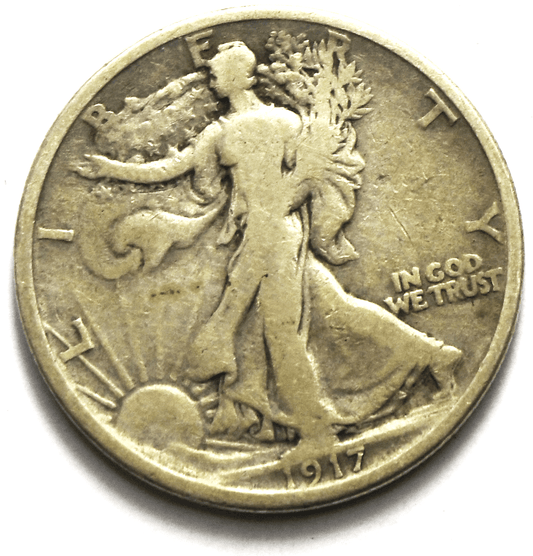 1917 SR 50c Walking Liberty Silver Half Dollar Fifty Cents San Francisco Reverse