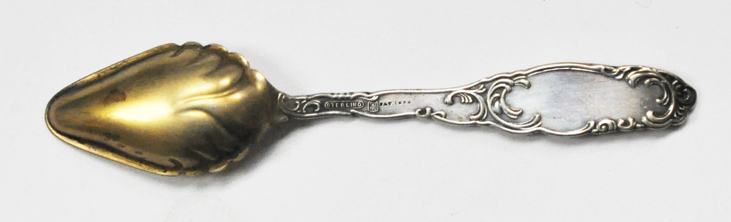 Sterling Silver Towle Princess Gold Wash Melon Fruit Spoon 5-3/4"