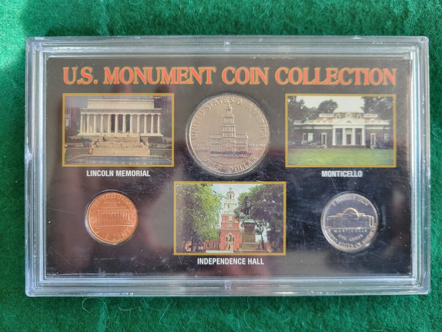US Monument Coin Collection Lincoln Memorial, Independence Hall, Monticello 3pc