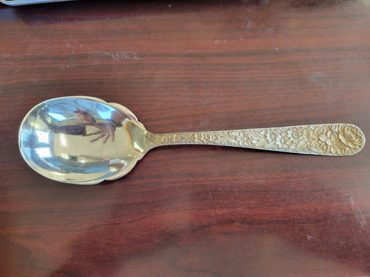 Repousse by Kirk & Sons Sterling 9 1/8" Casserole / Berry Server Spoon   3.6oz.