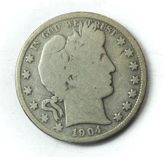 1904 S 50c Barber Silver Half Dollar Fifty Cents US San Francisco