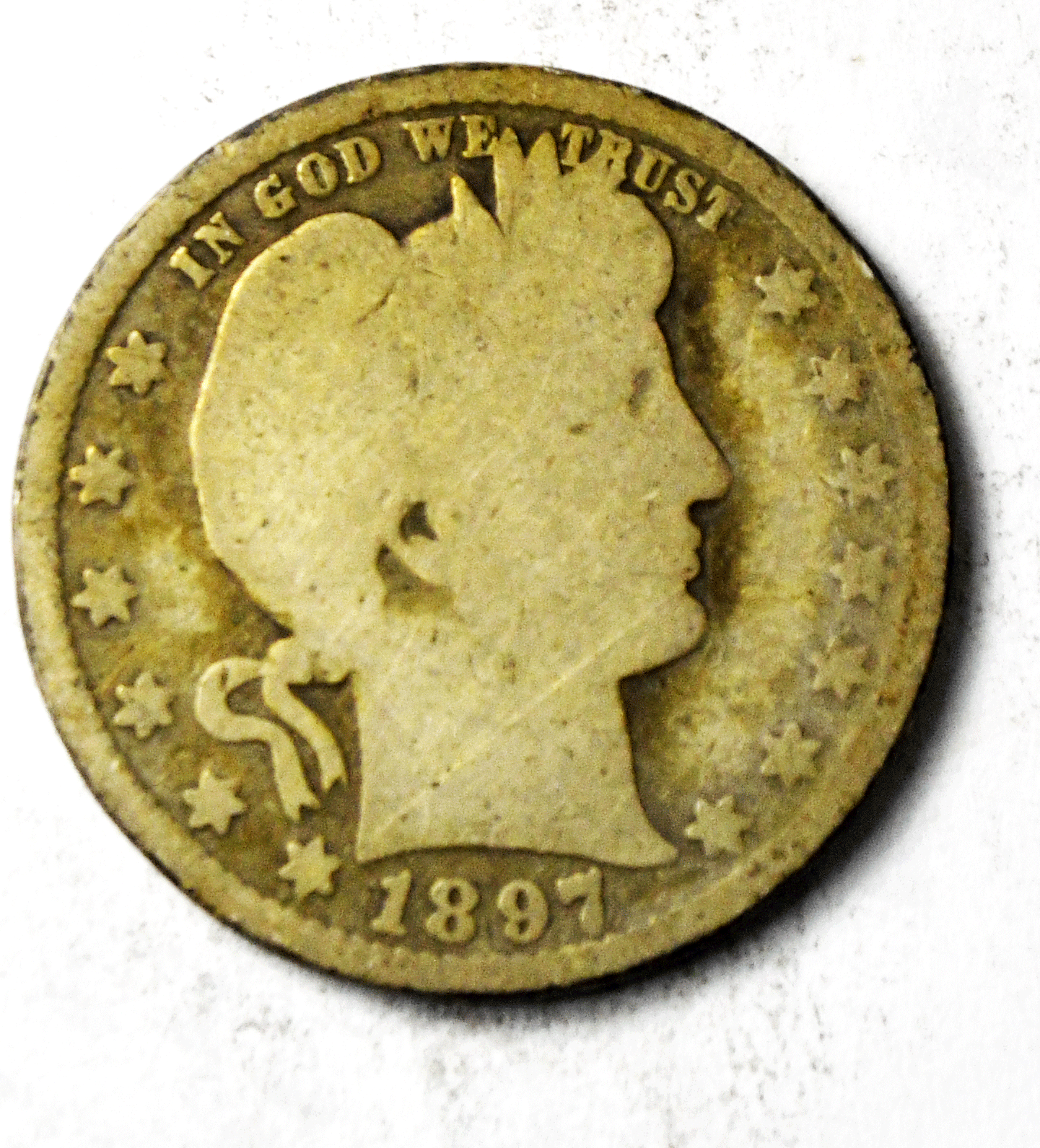 1897 O 25c Barber Silver Quarter Dollar Twenty Five Cents New Orleans