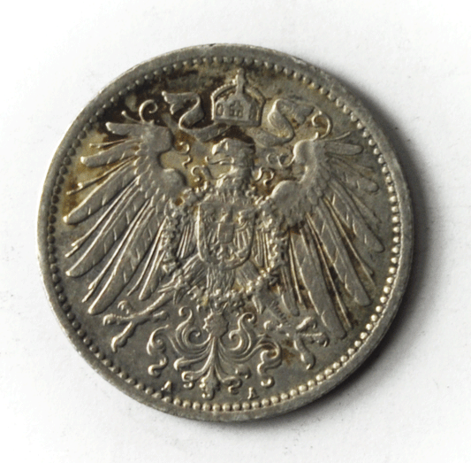 1908 A Germany - Empire One Mark Silver Coin KM# 14