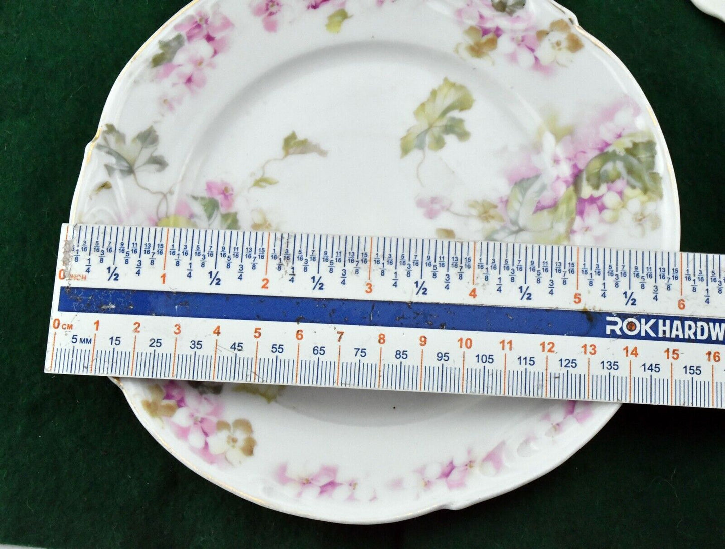 3pc.Floral Butter Plate Set with (1) BBC Racine Bavaria Plate 6"