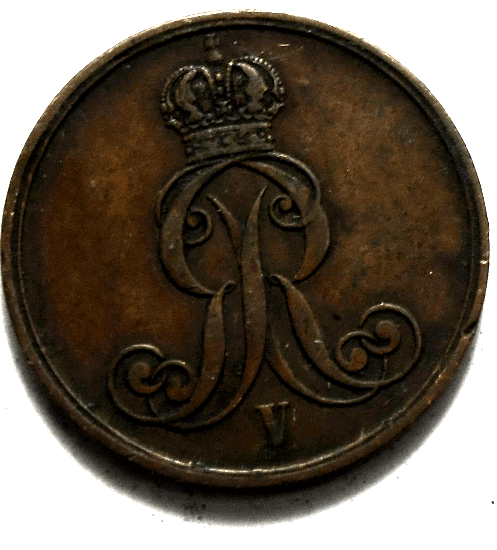 1854 B German States Hannover 2 Two Pfennig KM# 217