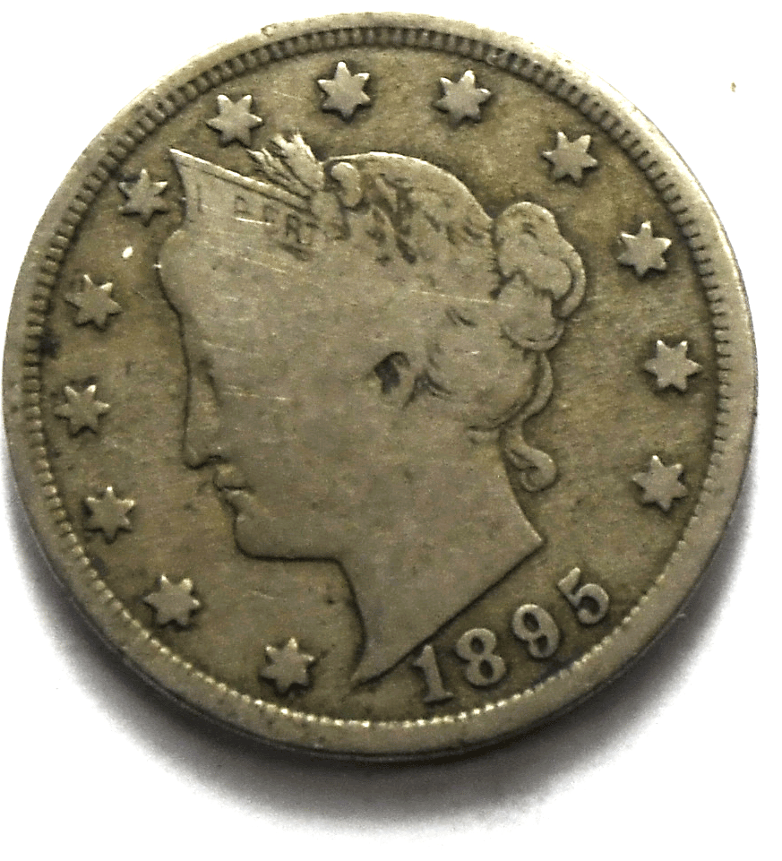 1895 5c V Liberty Nickel Five Cents Rare US Philadelphia