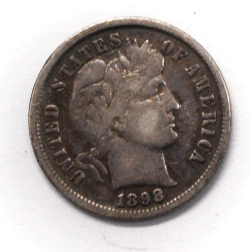 1898 10c Barber Silver Dime Rare Ten Cents Philadelphia