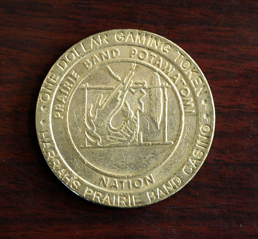 Harrahs Prairie Band Potawatomi Nation One Dollar Gaming Token Mayetta Ks.