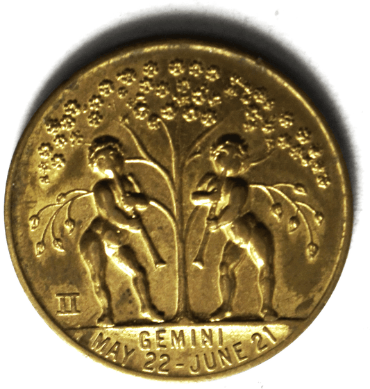 Gemini You Are Very Generous May 22-June 21 Zodiac Horoscope Token Vintage 25mm