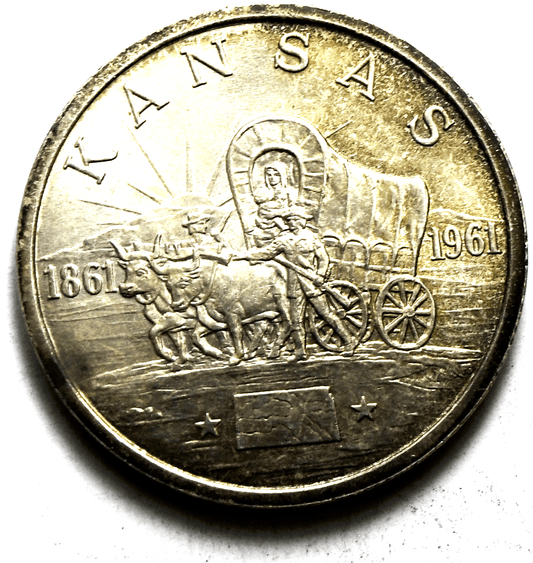 1961 Kansas Centennial So Called Half Dollar Statehood 34mm Silver Medal
