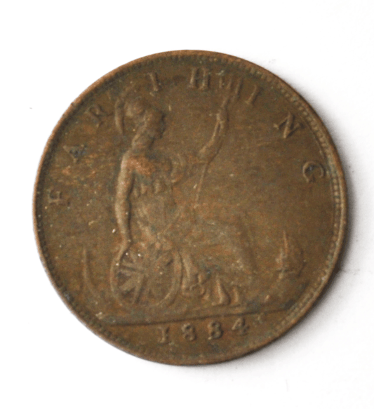 1884 Great Britain One Farthing KM# 753 Bronze Coin