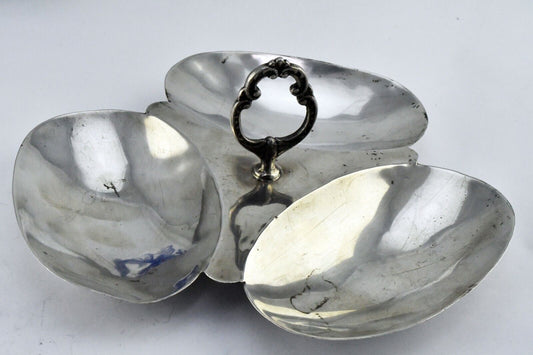 Eddies Mexico Signed 9" Wide Dessert Candy Dish Tray Sterling Silver 10 oz.