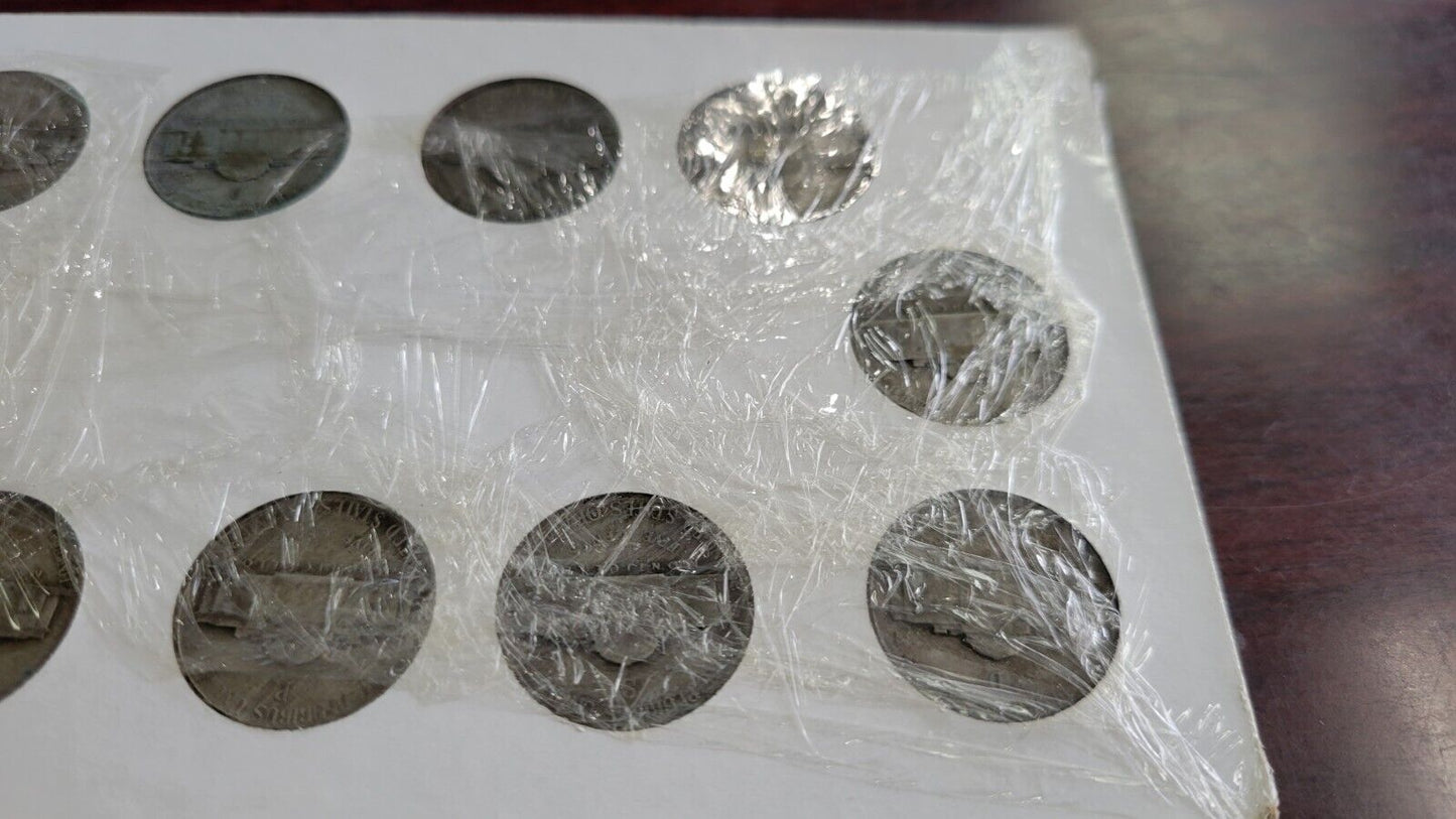 1942-1945 United States Wartime Silver Nickels 11 Coin Set Anco 1360 Holder