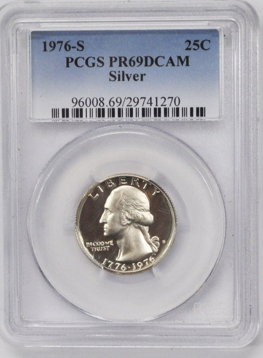 1976 S 25c Washington Silver Quarter Dollar  PCGS PR69 DCAM San Francisco