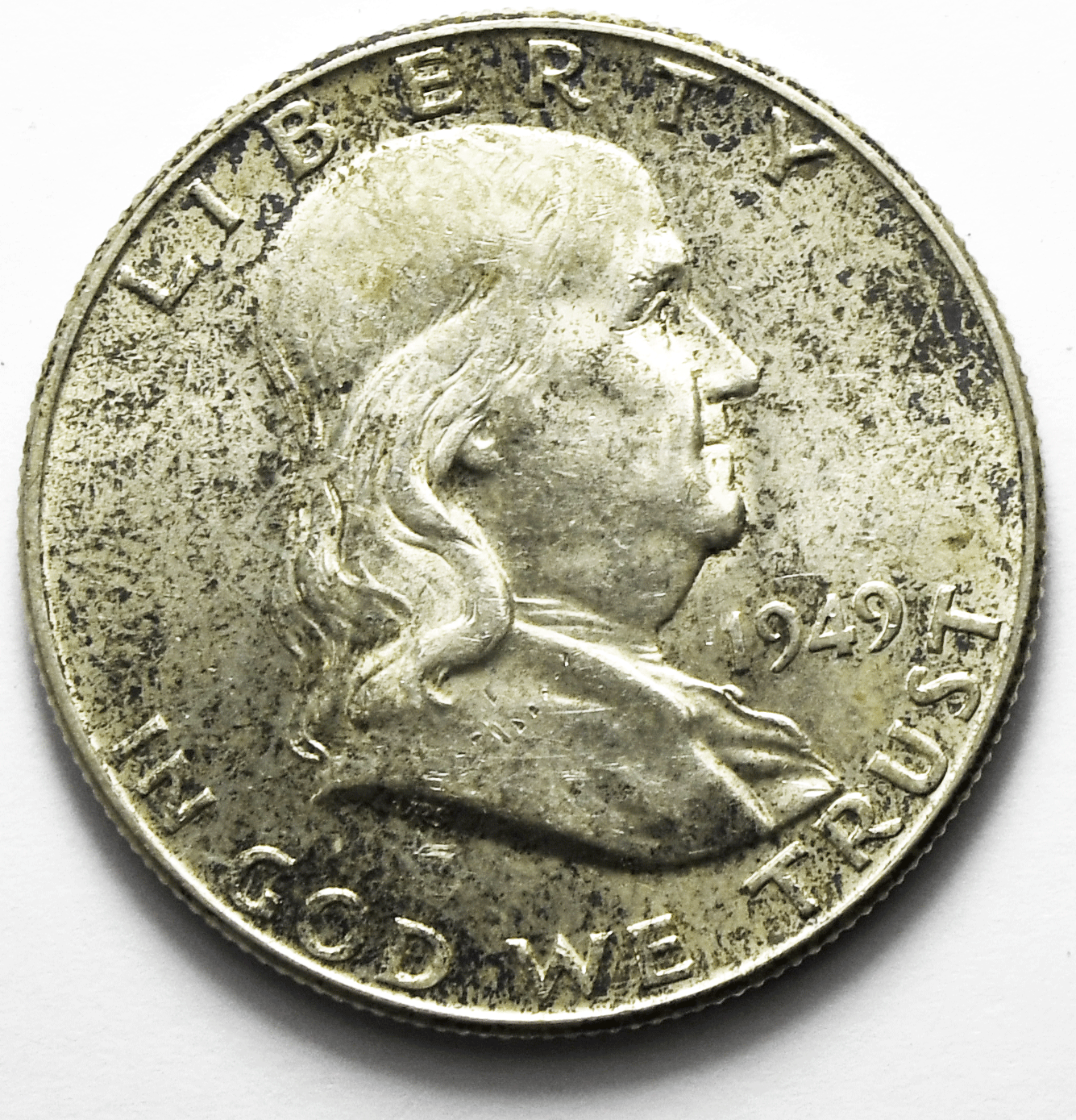 1949 50c Franklin Silver Half Dollar Fifty Cents Philadelphia AU