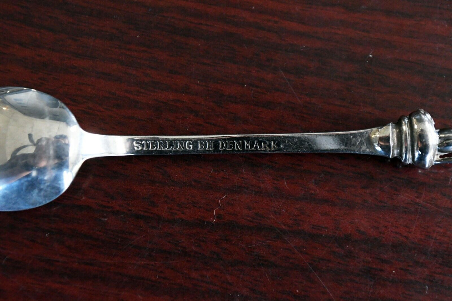 Bernard Hertz Denmark Sterling Silver Souvenir 3 7/8" Demitasse Spoon .39 oz.