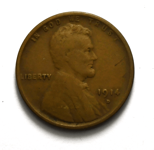 1914 D 1c Lincoln One Cent Wheat Cent Denver Rare