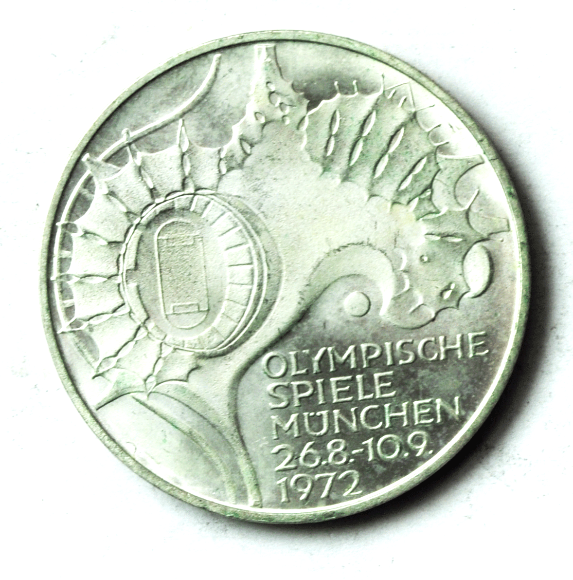 1972 G Germany Federal Republic 10 Ten Mark Silver KM# 133 Stadium Aerial View