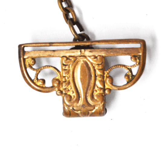 Gold Filled Victorian Pocket Watch Clip Filigree 4mm Chain 8"