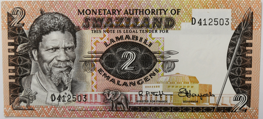 1974 Swaziland 2 Two Emalangeni Uncirculated Banknote