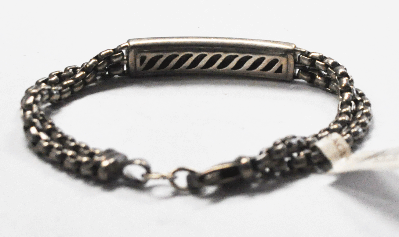 Sterling David Yurman ID 3mm Double Box Link Chain Bracelet 6-3/4" No Mono