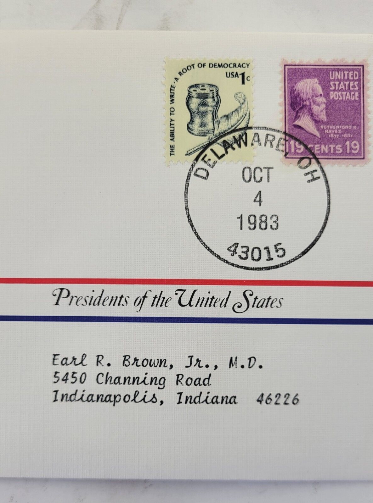 R. B. Hayes Presidential Covers Medal Postal Commemorative Society Gold Plated