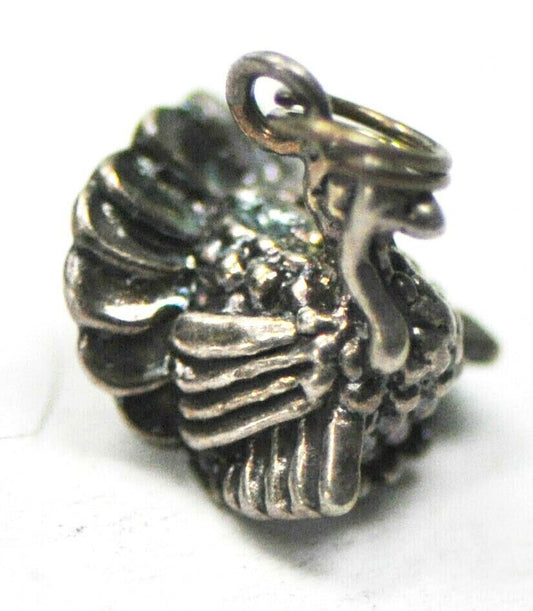 Antique  Sterling Silver Jez Turkey Thanksgiving Charm 11mm