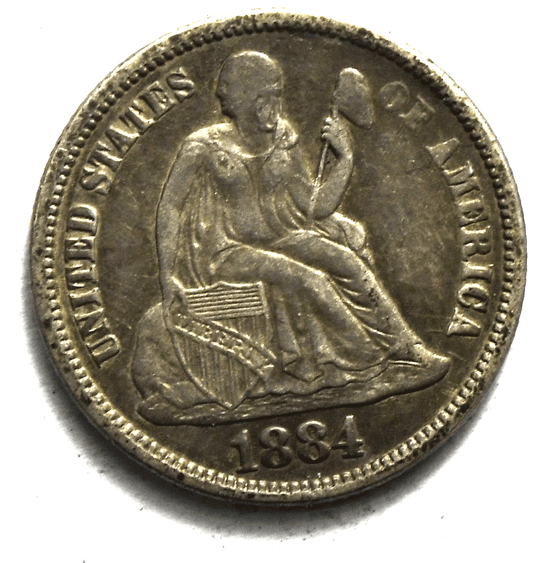 1884 10c Seated Liberty Silver Dime Ten Cents Philadelphia