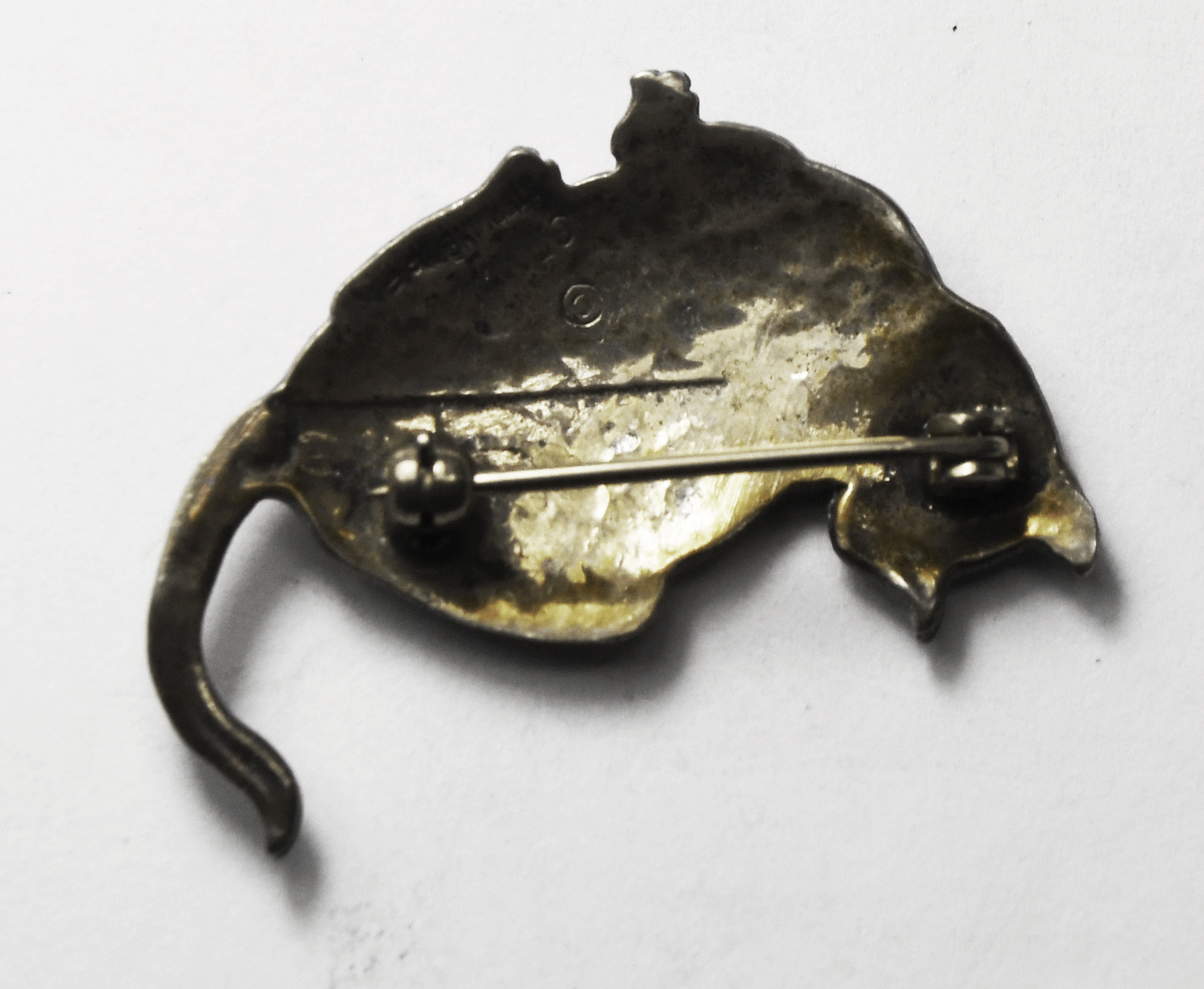 Sterling Silver Great Falls Metal Works Cat Brooch Pin 38mm x 23mm