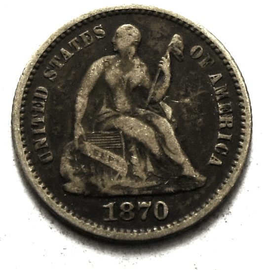 1870 H10c Seated Liberty Silver Half Dime Philadelphia
