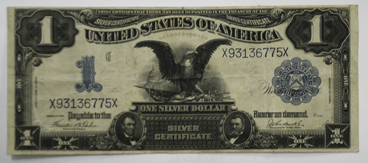1899 $1 Silver Certificate Large Note Black Eagle X93136775X Fr#233
