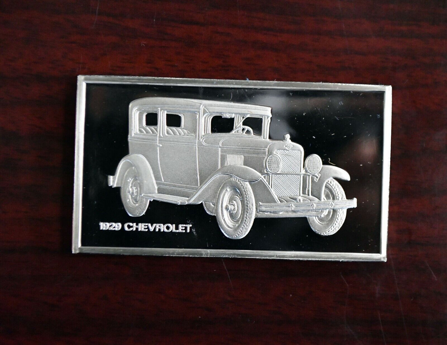 1929 Chevrolet Centennial Car Collection 1000 Grains Sterling Franklin Mint Bar