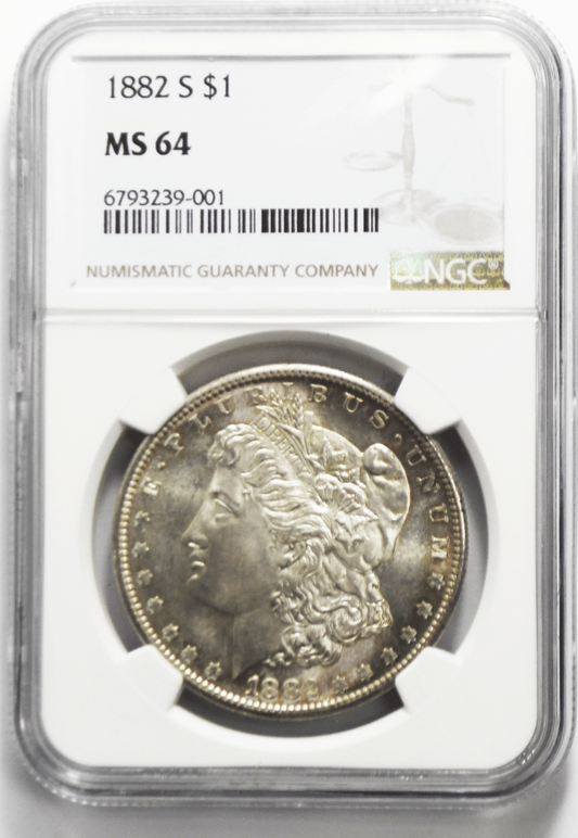 1882 S $1 Morgan Silver One Dollar NGC MS64 San Francisco Uncirculated