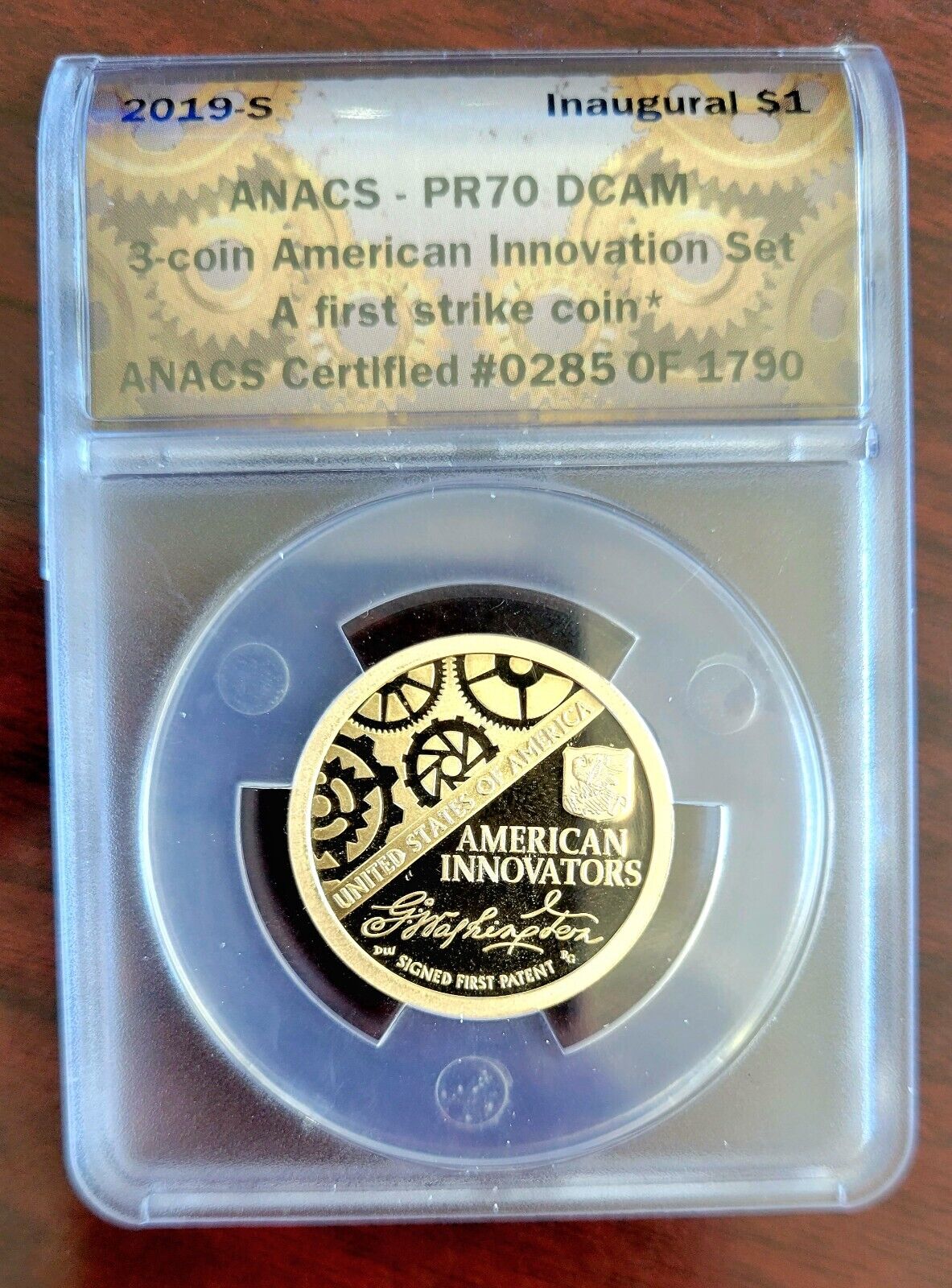 2019 S Innovation Signed First Patent PR70 ANACS First Strike