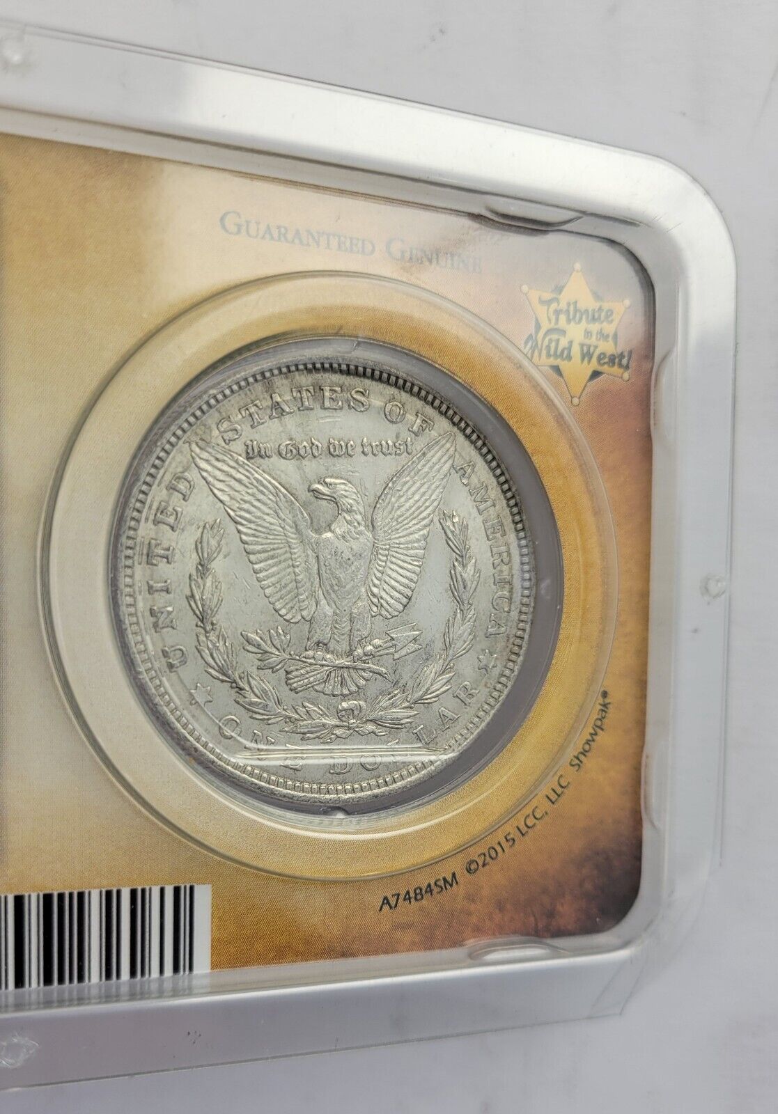 1921 P Morgan Silver Dollar in Littleton holder Wagon Trails