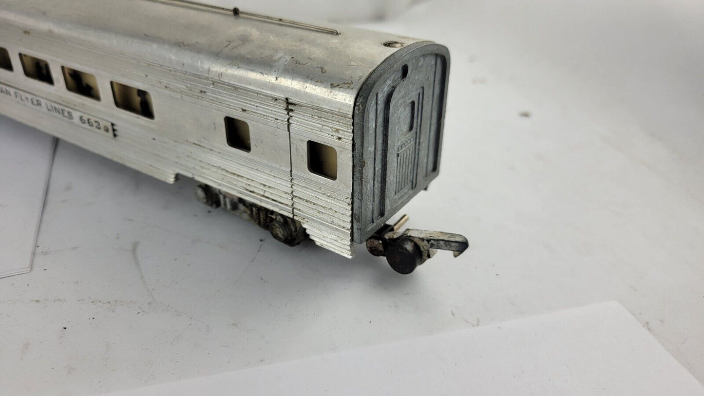 American Flyer 663 Aluminum Streamline Observation Passenger S-Gauge 1950s