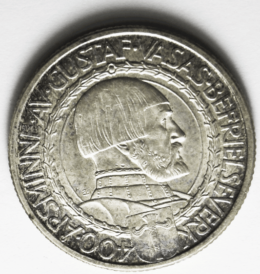 1921 W Sweden 2 Two Kronor Silver Coin KM# 799 Uncirculated Low Mintage