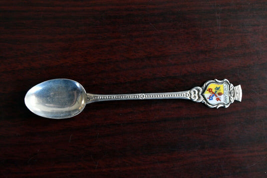 Vatican Enameled Souvenir Spoon .800 Fine Silver 4 1/8"