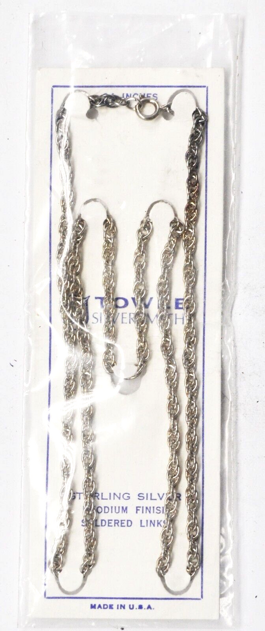 Sterling Silver Towle 24" 2.5mm Prince of Wales Chain In Package