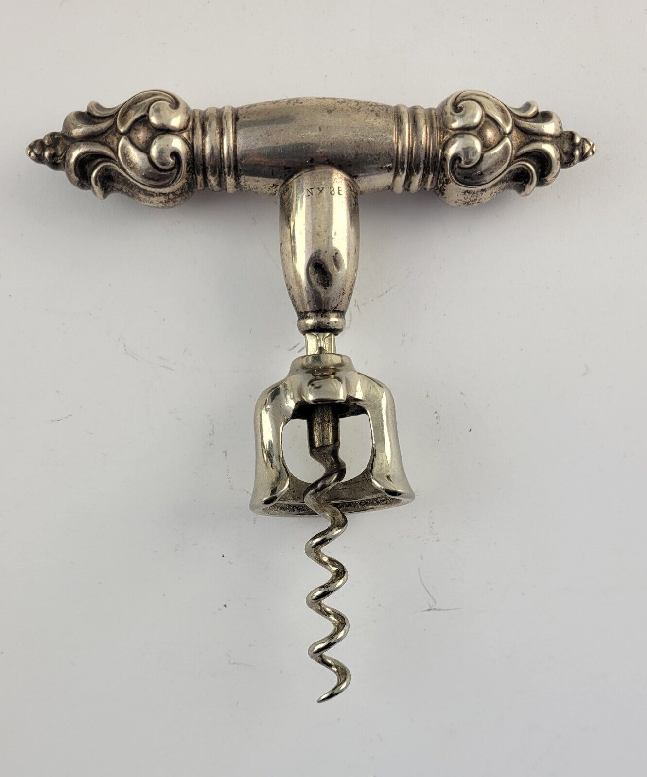 Antique Walker Bell Sterling Silver Corkscrew Barware Wine Opener