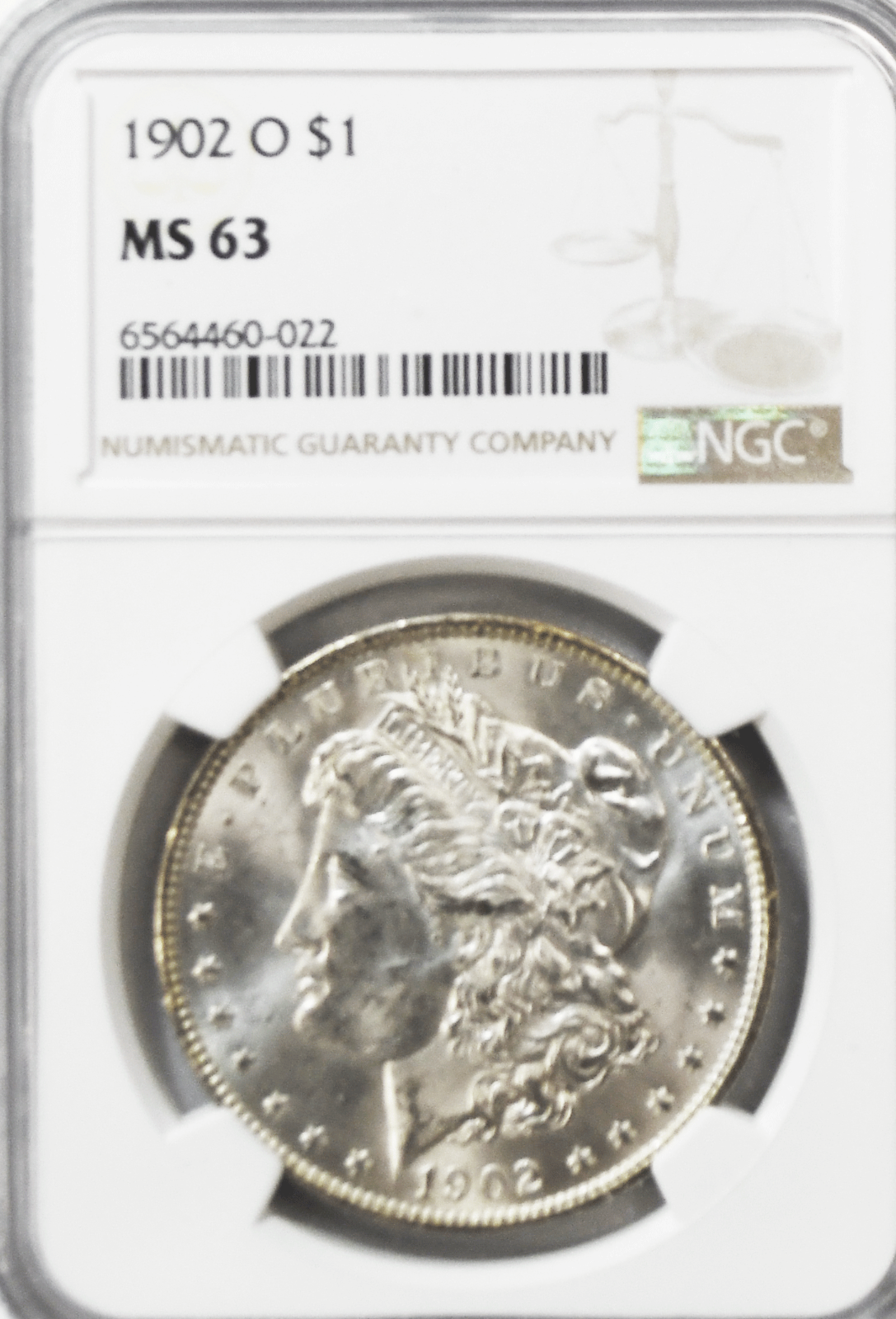 1902 O $1 Morgan Silver One Dollar NGC MS63 New Orleans Uncirculated