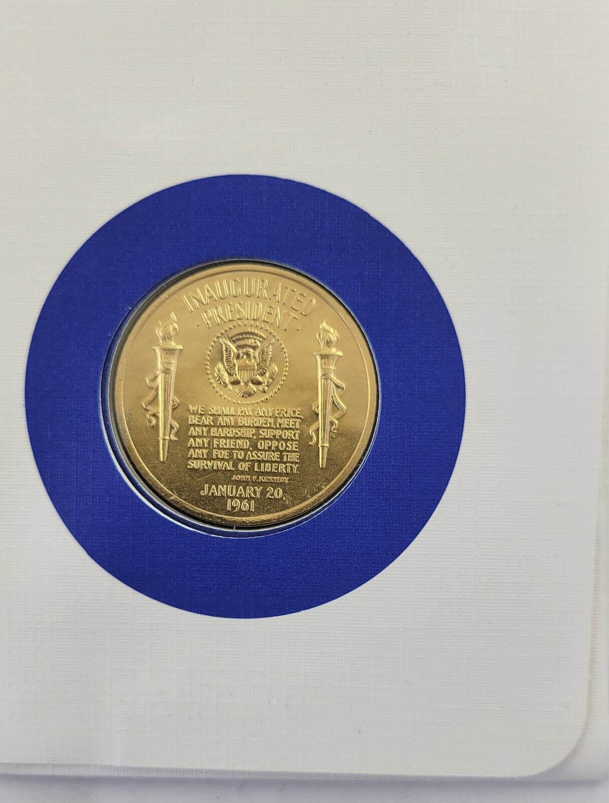 John F Kennedy Presidential Covers Medal Postal Commemorative Society Gold Plate