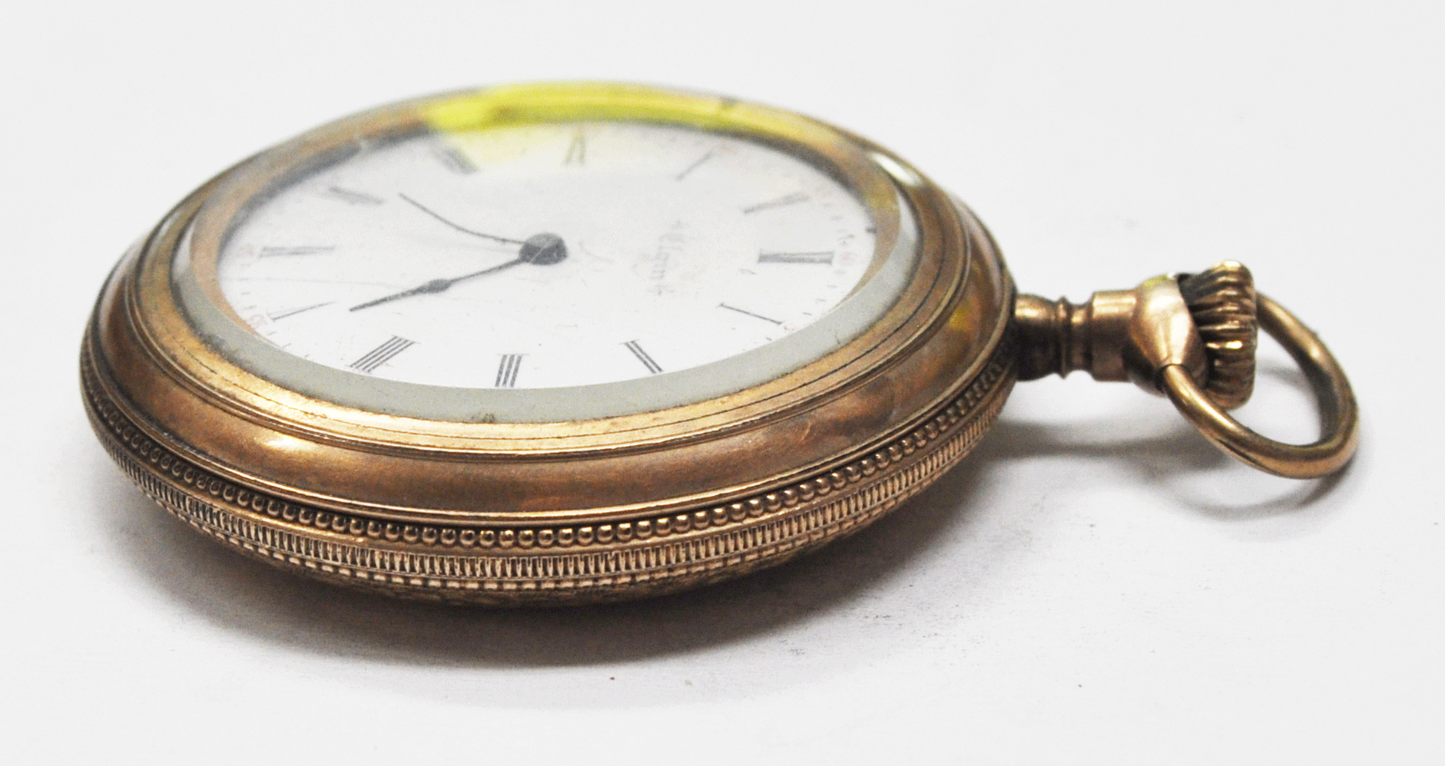 1899 Elgin Size 6 Gold Filled Oversized Case Pocket Watch Grade 175 Not Running