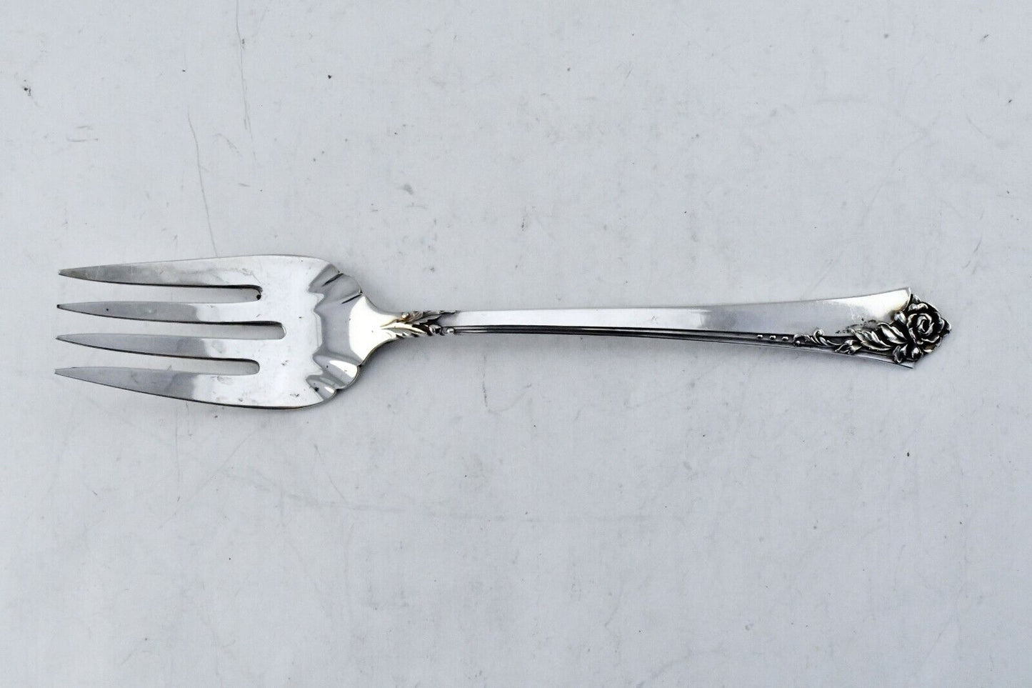 Damask Rose by Heirloom Sterling Silver 8 1/4" Cold Meat Serving Fork 1.7 oz.