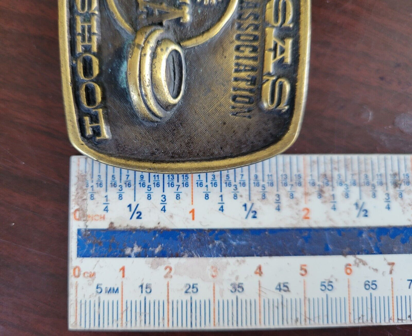 1982 Kansas Trapshooters Association State Shoot Solid Brass Belt Buckle USA