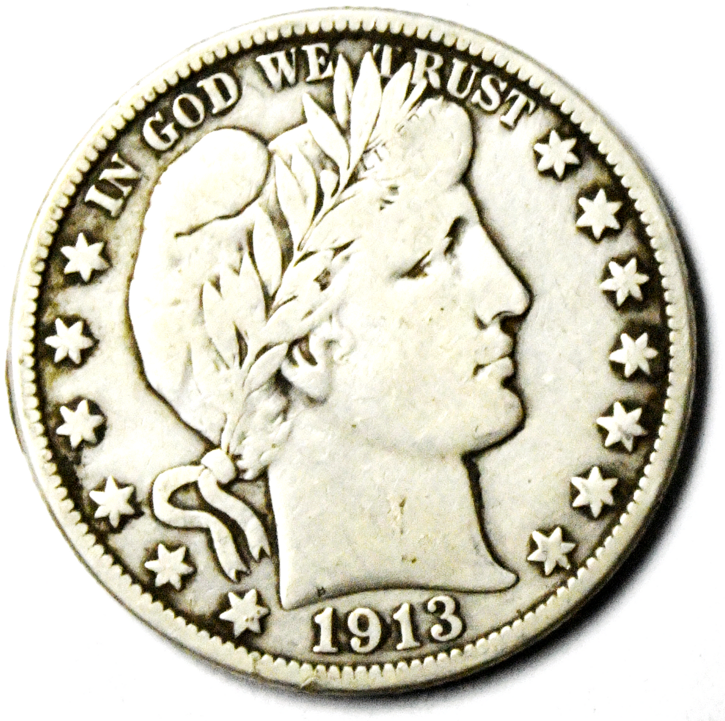 1913 D 50c Barber Silver Half Dollar Fifty Cents US Denver