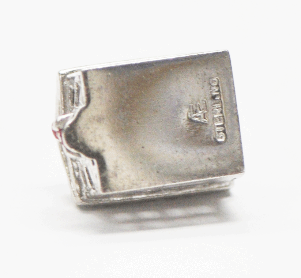Sterling Silver School House Enamel Charm 17mm