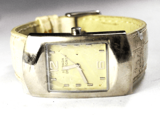 Silpada Italian Designs Wristwatch 25mm Stainless Hooded Lugs Quartz Vera Pelle