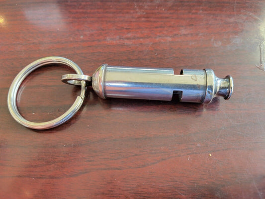 Vintage Niemann Marcus Silver Plated "Bobby" Whistle Keychain